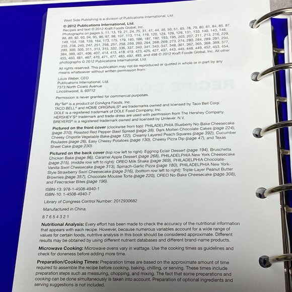 Kraft Recipe Collection Binder Featuring Jell-O, Velveeta & Nabisco Recipes - Picture 2 of 10